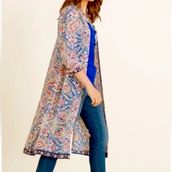 Chico’s Long Paisley Tunic Size S 8/10 - Picture 1 of 10
